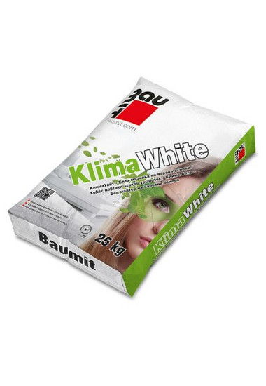 варо-циментови мазилки Клима уайт - бяла  варова мазилка Баумит - 25 кг